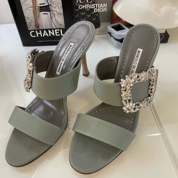 Manolo Blahnik Crystal buckle slide sandals - Picture 3 of 7